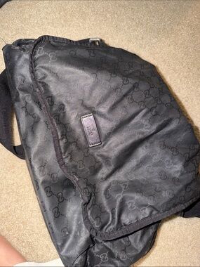 Gucci Black GG Monogram Diaper Bag